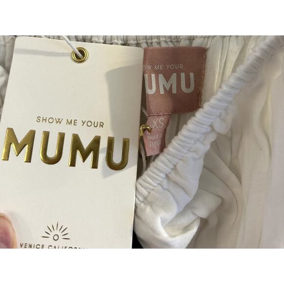 Show Me Your Mumu Harmony Maxi Dress White Voile with Black Bows XS NWT - Picture 6 of 7